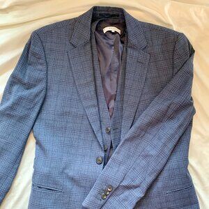 Reiss Blue Checkered Suit